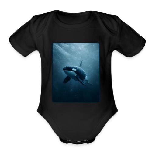 Orca Ocean Wildlife Design - Organic Short Sleeve Baby Bodysuit