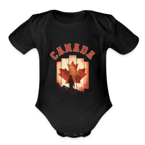 Proud Canadian Shadow - Organic Short Sleeve Baby Bodysuit