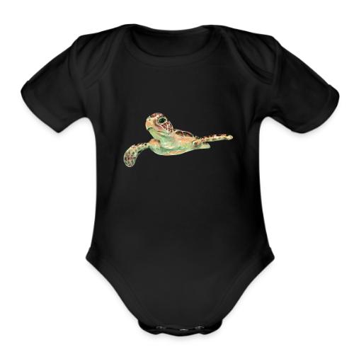 Sea turtle - Organic Short Sleeve Baby Bodysuit