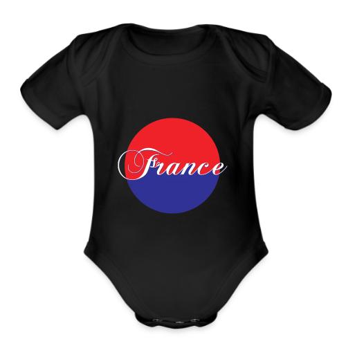 France Tricolore Circle - Organic Short Sleeve Baby Bodysuit