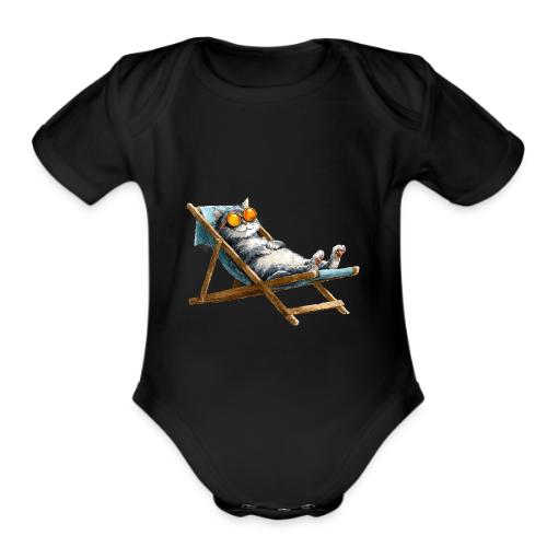 Sunshine Cat Mode - Organic Short Sleeve Baby Bodysuit
