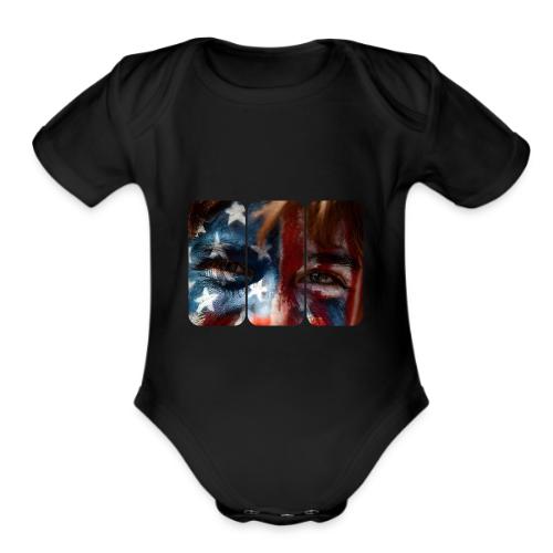 USA: Stars in Their Eyes - Organic Short Sleeve Baby Bodysuit