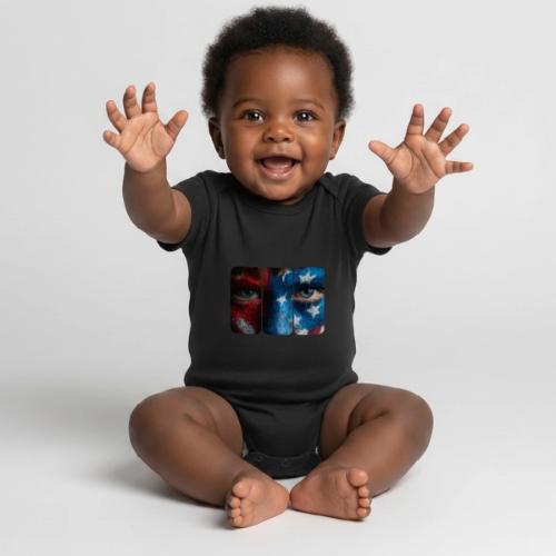 USA: Painted for the Flag - Organic Short Sleeve Baby Bodysuit