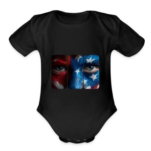 USA: Painted for the Flag - Organic Short Sleeve Baby Bodysuit