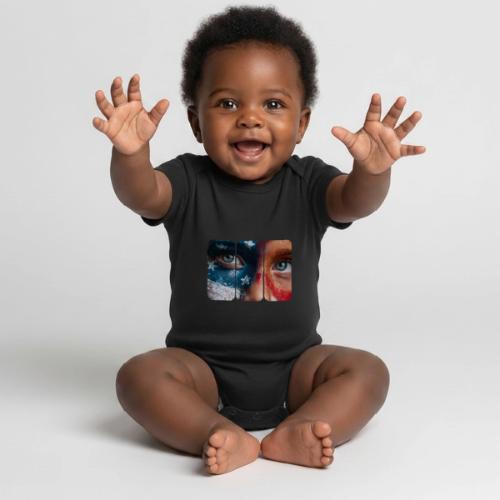 USA: Star-Spangled Glance - Organic Short Sleeve Baby Bodysuit