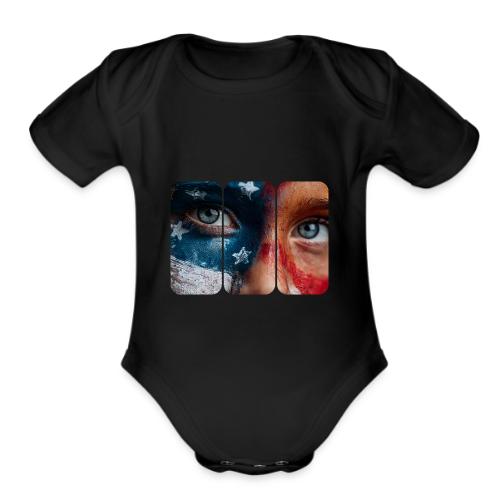 USA: Star-Spangled Glance - Organic Short Sleeve Baby Bodysuit