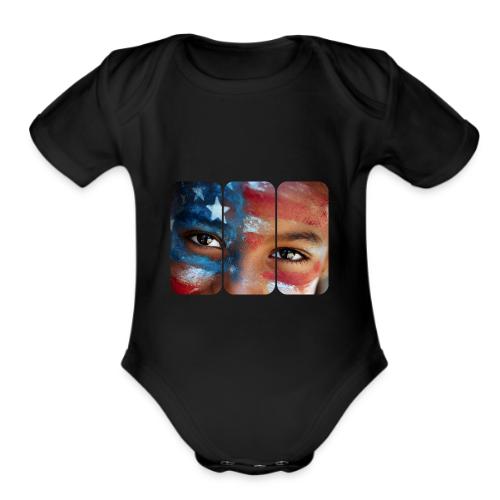 USA: Eyes of the Flag - Organic Short Sleeve Baby Bodysuit