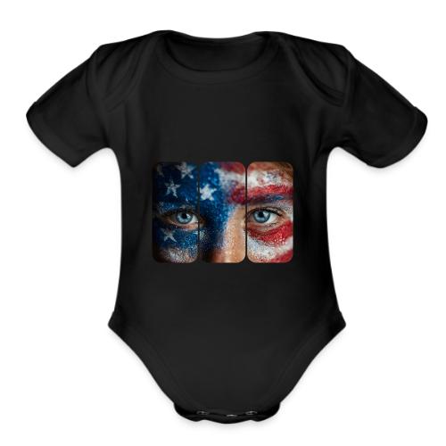 USA: Stars in Her Eyes - Organic Short Sleeve Baby Bodysuit