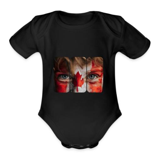 Canada: Maple Leaf Gaze - Organic Short Sleeve Baby Bodysuit