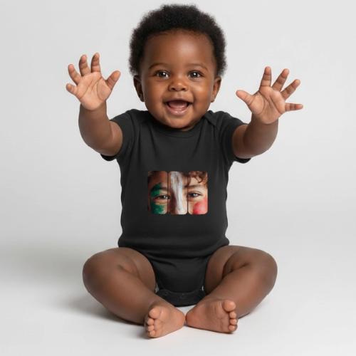 Mexico: Three Stripes of Pride - Organic Short Sleeve Baby Bodysuit