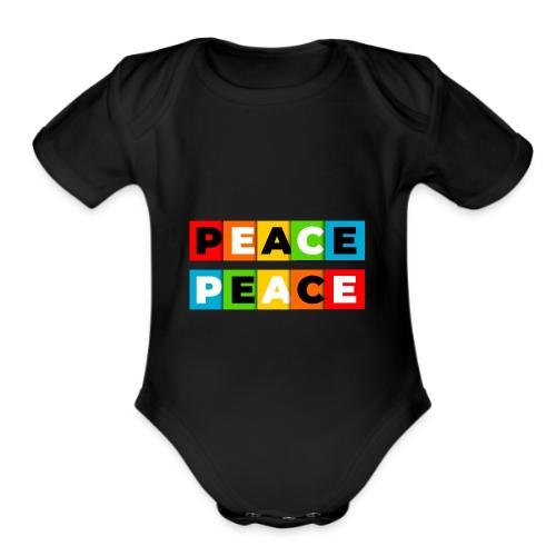 Colorful Peace - Organic Short Sleeve Baby Bodysuit