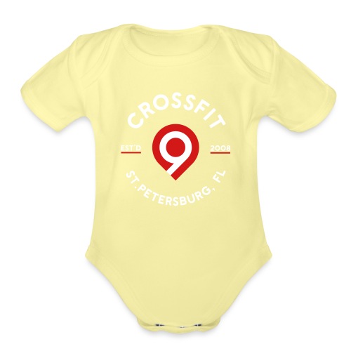 CrossFit9 Established 2008 (White) - Organic Short Sleeve Baby Bodysuit