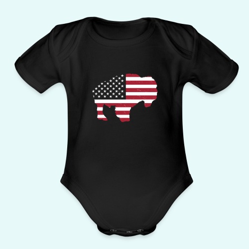 AMERICAN BUFFALO FLAG - Organic Short Sleeve Baby Bodysuit