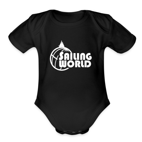 SAILING WORLD white - TheSailing Family - Organic Short Sleeve Baby Bodysuit