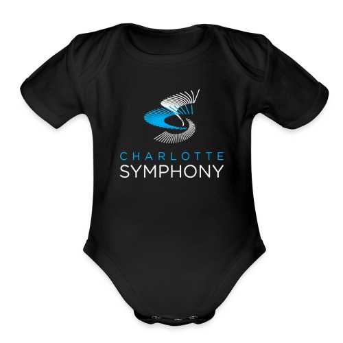 Charlotte Symphony official logo (White) - Organic Short Sleeve Baby Bodysuit