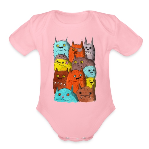 The Cats of Meow Tyson B - Organic Short Sleeve Baby Bodysuit