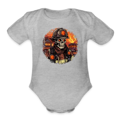 Skeletons Firefighter / fireman skeleton - Organic Short Sleeve Baby Bodysuit