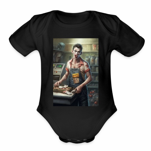 Zombie Cashier 01: Zombies In Everyday Life - Organic Short Sleeve Baby Bodysuit