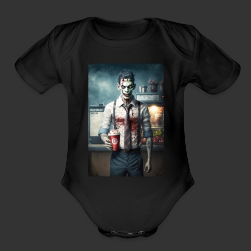 Zombie Coffee Barista 04: Zombies In Everyday Life - Organic Short Sleeve Baby Bodysuit
