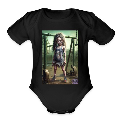 Zombie Kid Playground G05: Zombies Everyday Life - Organic Short Sleeve Baby Bodysuit