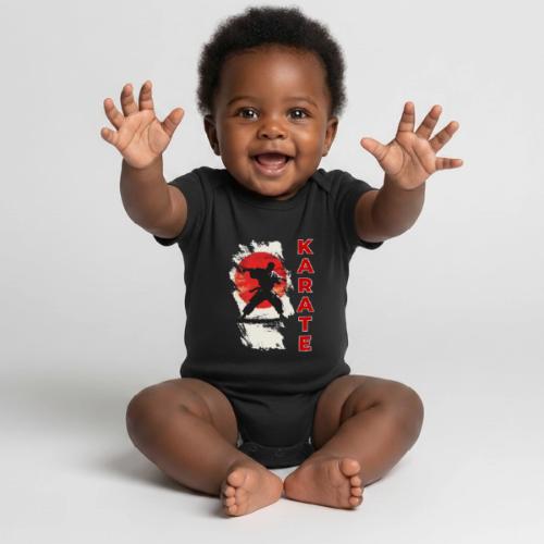 Karate: the spirit of discipline - Organic Short Sleeve Baby Bodysuit