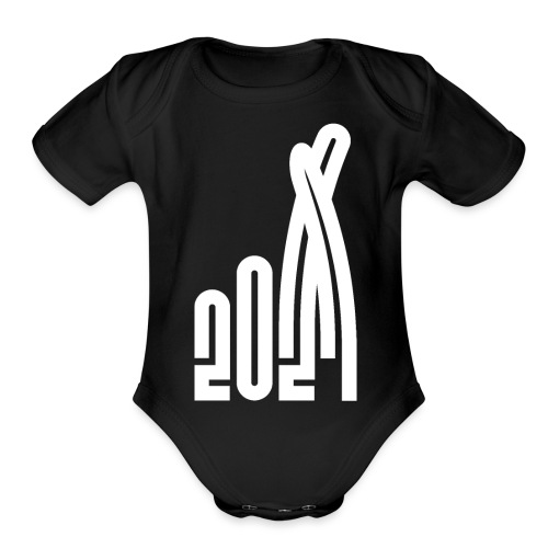 Logo 2021 - wishing luck to 2021 - Organic Short Sleeve Baby Bodysuit