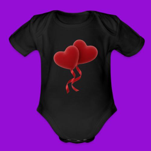 Two hearts together - Organic Short Sleeve Baby Bodysuit