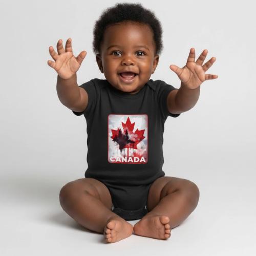 Canada's Maple Leaf Pride - Organic Short Sleeve Baby Bodysuit