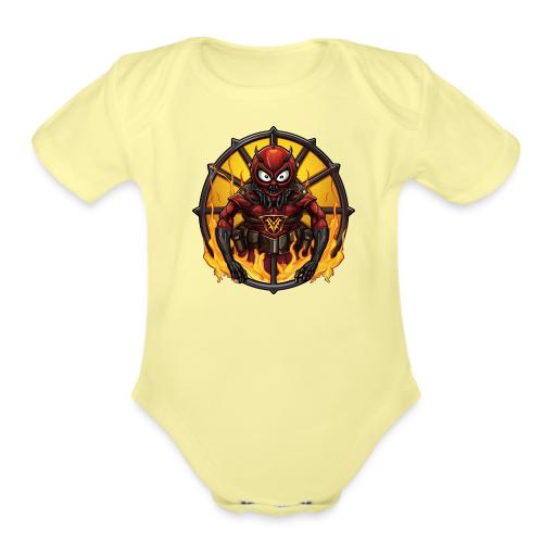 Firefighter spider - Organic Short Sleeve Baby Bodysuit