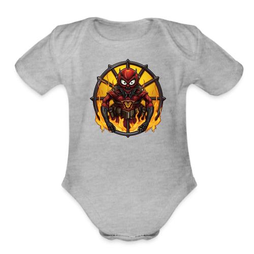 Firefighter spider - Organic Short Sleeve Baby Bodysuit