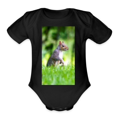 Squirrels don't play games - Organic Short Sleeve Baby Bodysuit