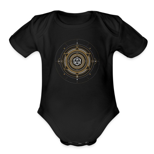 Sacred Symbol Polyhedral D20 Dice - Organic Short Sleeve Baby Bodysuit