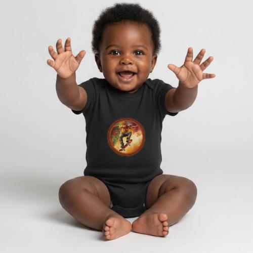 Skateboarding Mode On - Organic Short Sleeve Baby Bodysuit