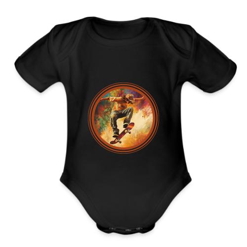 Skateboarding Mode On - Organic Short Sleeve Baby Bodysuit