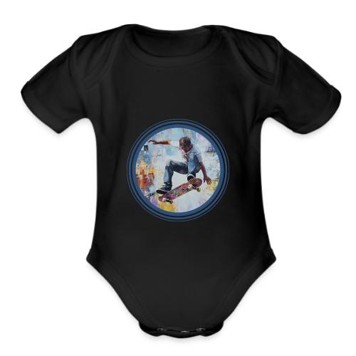 Skateboarding Universe - Organic Short Sleeve Baby Bodysuit