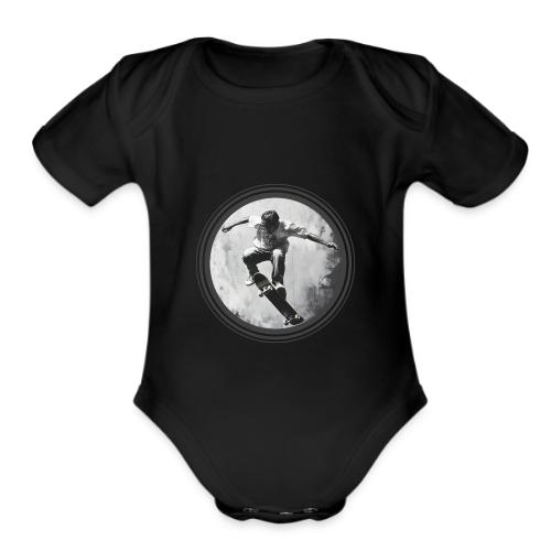 Skateboarding Vibes Only - Organic Short Sleeve Baby Bodysuit
