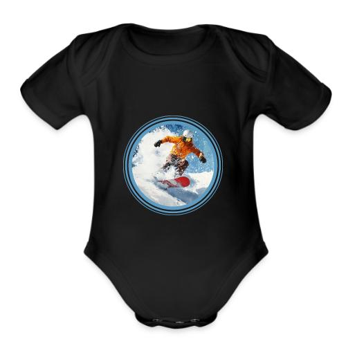 Snowboarding Edge - Organic Short Sleeve Baby Bodysuit