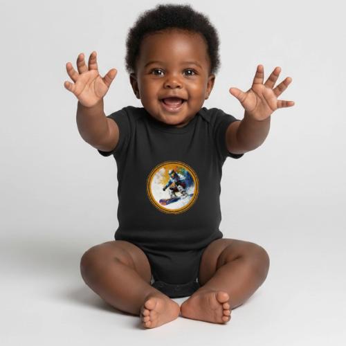 Snowboarding Dreams - Organic Short Sleeve Baby Bodysuit