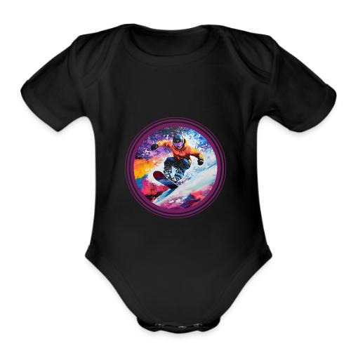 Snowboarding Spirit - Organic Short Sleeve Baby Bodysuit