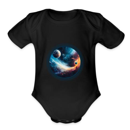 Planets Among Colors - Organic Short Sleeve Baby Bodysuit