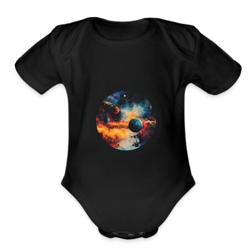 Cosmic Brush Planets - Organic Short Sleeve Baby Bodysuit