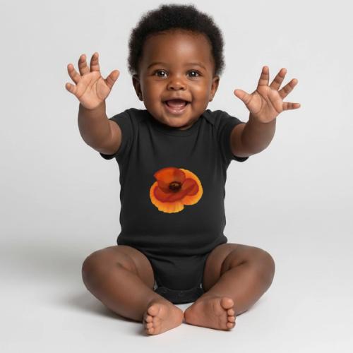 Vivid poppy - Organic Short Sleeve Baby Bodysuit