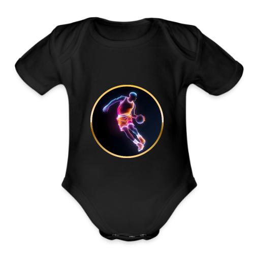 Neon Basketball Player - Organic Short Sleeve Baby Bodysuit