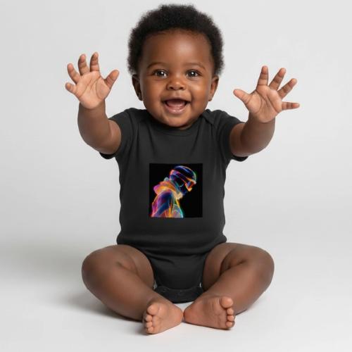 Snowboarding: Neon Gravity Ride - Organic Short Sleeve Baby Bodysuit