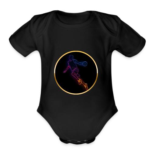 Basketball: Neon Jump Shot - Organic Short Sleeve Baby Bodysuit