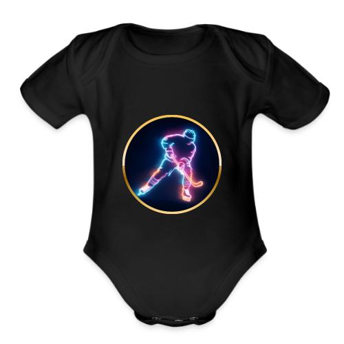 Golden Neon Hockey - Organic Short Sleeve Baby Bodysuit