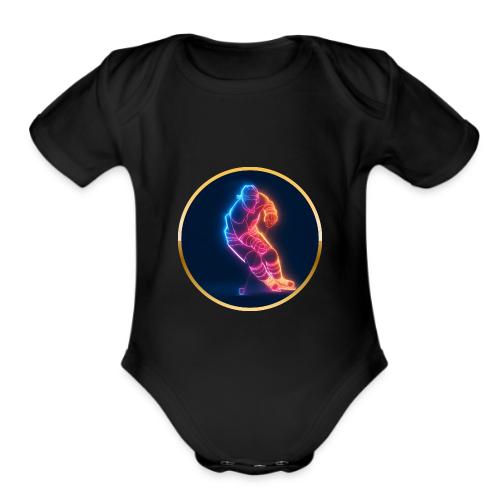 Hockey: Neon Hockey Sketch - Organic Short Sleeve Baby Bodysuit