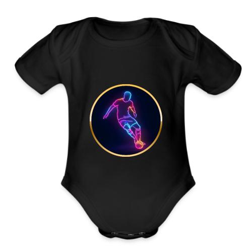 Soccer: Neon Golden Goal - Organic Short Sleeve Baby Bodysuit