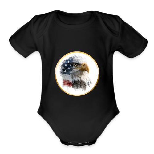 USA: Patriot Wing Emblem - Organic Short Sleeve Baby Bodysuit