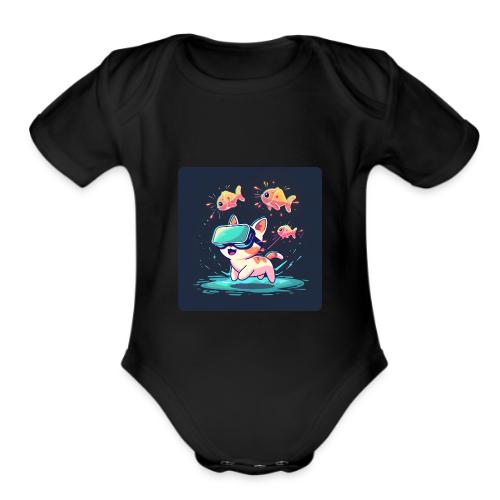 Virtual Kitty Quest - Organic Short Sleeve Baby Bodysuit